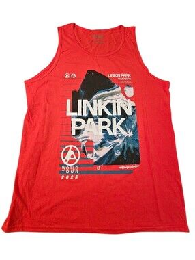 Linkin Park Red Tank Top Men's Band Shirt From Zero World Tour 2025 Sz XL New